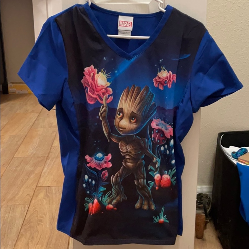 Marvel Groot scrub top